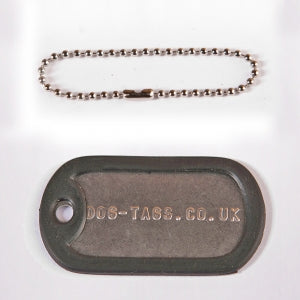 Single Dog Tag Set With Short Chain - Printed
